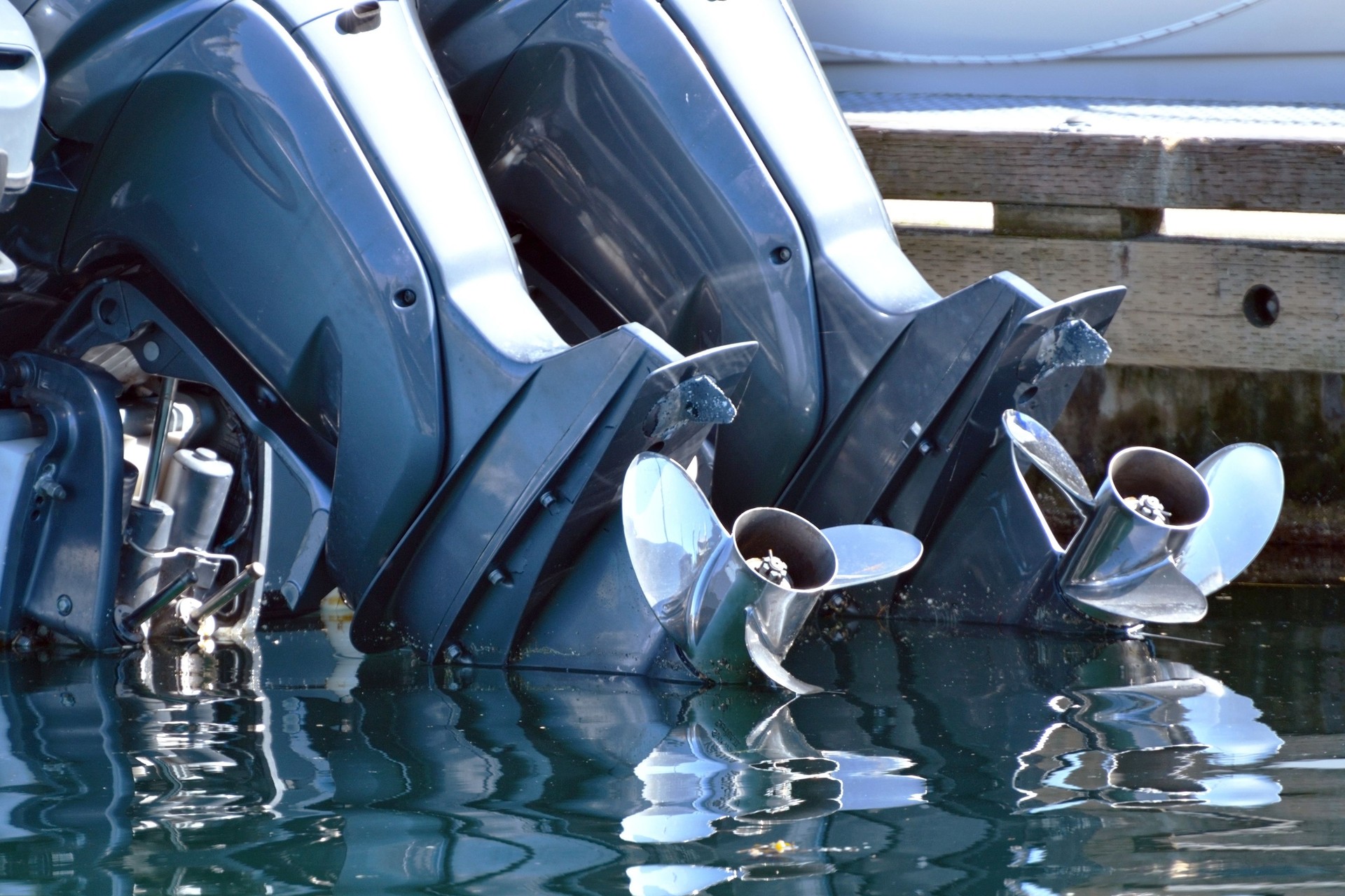 Boat Propellers in Water Close Up Abstract